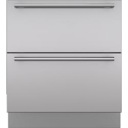 30 Inch Stainless Steel Drawer Panels Tubular Handles and 6 Inch Toe Kick (2-Panel Set) - Integrated Stainless Steel 30" Drawer Panels with Tubular Handles view