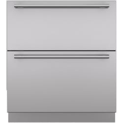 Stainless Steel Drawer Panels, Tubular Handles and 6 Inch Toe Kick (2-Panel Set) - Front View view
