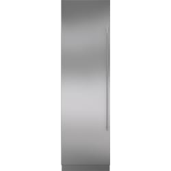 Stainless Steel Door Panel  - Integrated Stainless Steel 24" Column Door Panel with Tubular Handle - Left Hinge view