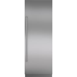 Stainless Steel Door Panel  - Integrated Stainless Steel 30" Column Door Panel with Pro Handle - Right Hinge view