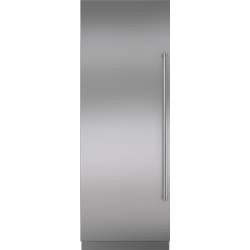 30 Inch Stainless Steel Door Panel  - Integrated Stainless Steel 30" Column Door Panel with Pro Handle - Left Hinge view