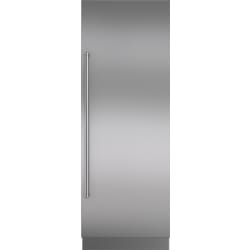 Stainless Steel Door Panel  - Integrated Stainless Steel 30" Column Door Panel with Pro Handle - Right Hinge view
