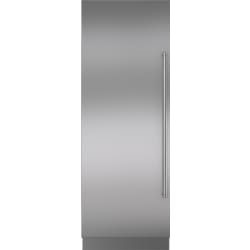 Stainless Steel Door Panel  - Integrated Stainless Steel 30" Column Door Panel with Pro Handle - Left Hinge view