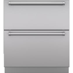 30 Inch Stainless Steel Drawer Panels Pro Handles and 4 Inch Toe Kick (2-Panel Set) - Integrated 30" Drawer Panels With Pro Handles view
