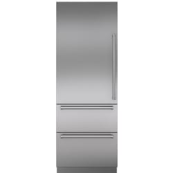 Stainless Steel Door Panel  - Integrated Stainless Steel 30" Tall Door Panel with Pro Handle - Left Hinge view