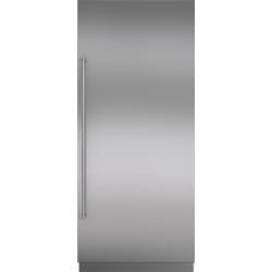 36 Inch Stainless Steel Door Panel  - Integrated Stainless Steel 36" Column Door Panel with Pro Handle - Right Hinge view