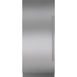 36 Inch x 84 Inch Stainless Panel, 6 Inch Toe Kick, Pro Handle, Left Hinge - Integrated Stainless Steel 36" Column Door Panel with Pro Handle - Left Hinge view