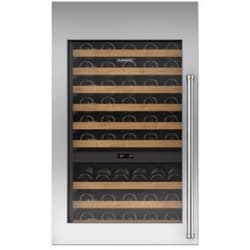 30 Inch Stainless Steel Tall Wine Storage Door Panel  - Integrated Stainless Steel 30" Tall Wine Storage Door Panel with Pro Handle - Right Hinge view