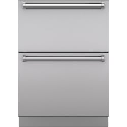 Stainless Steel Drawer Panels (2-Panel Set) 4 Inch Toe Kick and Pro Handles - Integrated Stainless Steel 24" Drawer panels with Pro Handles view