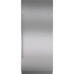36 Inch x 84 Inch Stainless Panel, 4 Inch Toe Kick, Tubular Handle, Right Hinge - Integrated Stainless Steel 36" Column Door Panel with Tubular Handle - Right Hinge view