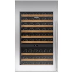 30 Inch Stainless Steel Tall Wine Storage Door Panel  - Integrated Stainless Steel 30" Tall Wine Storage Door Panel with Tubular Handle - Right Hinge view