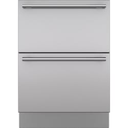 Stainless Steel Drawer Panels (2-Panel Set) 6 Inch Toe Kick and Tubular Handles - Integrated Stainless Steel 24" Drawer Panels with Tubular Handles view