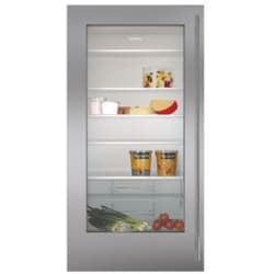 Classic Stainless Door Panel  - Classic 36" Stainless Steel Dual Flush Inset Door Panel with Tubular Handle - Left Hinge view