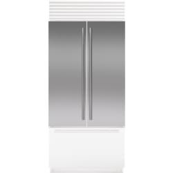 Stainless Steel Refrigerator Door Panel  - Classic 42" French Door Stainless Steel Flush Inset Door Panel with Tubular Handle view