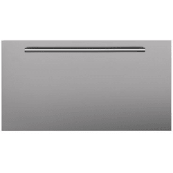Classic Stainless Drawer Panel  - Classic 30" Stainless Steel Dual Flush Inset Drawer Panel with Tubular Handle - Left Hinge view