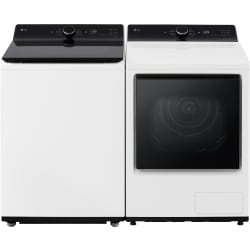 Side-by-Side Top Load Washer and Electric Dryer Set in White - Side-by-Side Washer & Dryer Set with Top Load Washer & Heat Pump Dryer in Alpine White view