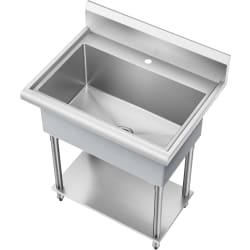 32 Inch Single Bowl Commercial Style Laundry Utility Sink  - 32 Inch Single Bowl Commercial Style Laundry Utility Sink with 18-Gauge Stainless Steel view