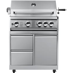 30 in. BBQ Liquid Propane Grill  - 30 in. BBQ Liquid Propane Grill with Cabinet in Stainless-Steel view