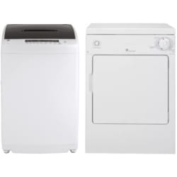 Top Load Washer and Electric Dryer Set in White - Side-by-Side Washer & Dryer Set with Top Load Washer and Electric Dryer in White view