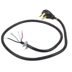 6' Black Electric Dryer Power Cord - plug view