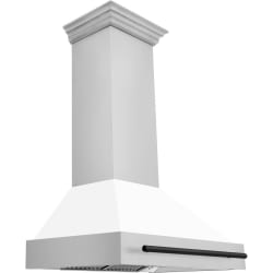 36 Inch Wall Mount Range Hood  - Stainless Steel with Matte Black Handle view