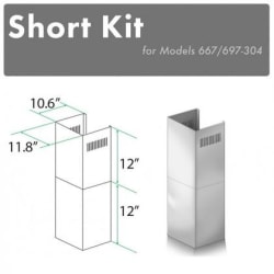 12 Inch Short Chimney Pieces for 7 Ft. to 8 Ft. Ceilings - 2 Pcs. - Short Chimney Pieces view