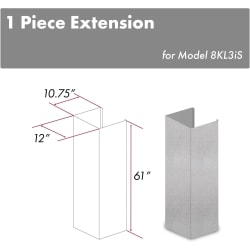 61 Inch Chimney Extension for Ceilings up to 12.5 ft. - DuraSnow Stainless Steel Chimney Extension view