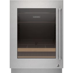 Stainless Steel Glass Door Panel  - Stainless Steel Glass Door Panel with Lock - Pro Handle, Left Hinge view