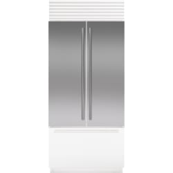 Classic 48" French Door Stainless Steel Flush Inset Door Panel  - Classic 48" French Door Stainless Steel Flush Inset Door Panel with Pro Handle view