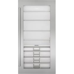 Classic 36" Stainless Steel Flush Inset Glass Door Panel  - Classic 36" Stainless Steel Flush Inset Glass Door Panel with Pro Handle view