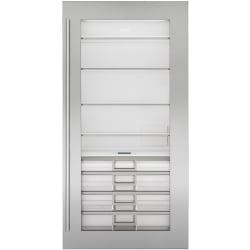 Classic 36" Stainless Steel Flush Inset Glass Door Panel  - Classic 36" Stainless Steel Flush Inset Glass Door Panel with Tubular Handle view