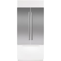 Classic 42" French Door Stainless Steel Flush Inset Door Panel  - Classic 42" French Door Stainless Steel Flush Inset Door Panel with Pro Handle view