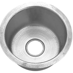 15 Inch Hand Hammered Stainless Steel Round Bar Sink  - 15 Inch Hand Hammered Stainless Steel Round Bar Sink view
