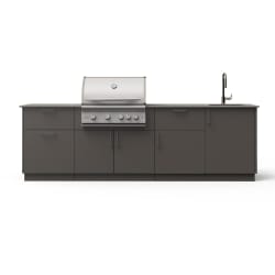 10-Ft Outdoor Kitchen Island  - 10-Ft Outdoor Kitchen Island w/ Marine-Grade 32-Inch Premium LTE+ Grill in Gunmetal w/ Keon Countertop view
