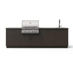 10-Ft Outdoor Kitchen Island  - 10-Ft Outdoor Kitchen Island w/ Marine-Grade 32-Inch Premium LTE+ Grill in Architectural Bronze w/ Keon Countertop view