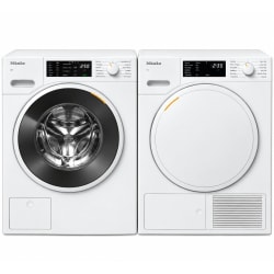 Side-by-Side Front Load Washer and Electric Dryer Set in White - Side by Side Washer & Dryer Set view