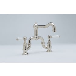 Double Lever Kitchen Bridge Faucet - Polished Nickel view