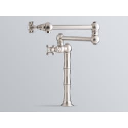 Double Lever Deck/Island Mount Pot Filler Faucet  - Satin Nickel (Cross Handles Shown) view