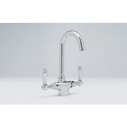 Double Lever Cast Spout Bar Faucet - Polished Chrome view