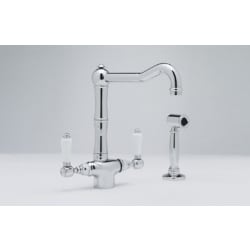 Double Lever Cast Spout Kitchen Faucet - Polished Chrome view