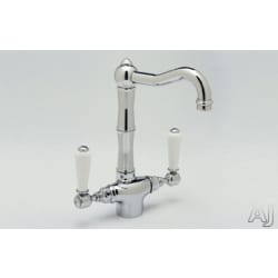 Double Lever Cast Spout Bar Faucet - Polished Nickel view