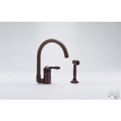 Single Lever Cast Spout Kitchen Faucet - Tuscan Brass (Metal Lever Shown) view