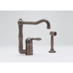 Single Lever Cast Spout Kitchen Faucet - Tuscan Brass (Metal Lever Shown) view