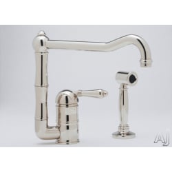 Single Lever Cast Spout Kitchen Faucet - Polished Nickel (Metal Lever Shown) view