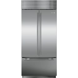 36 Inch Built-in French Door Smart Refrigerator  - Stainless Steel with Tubular Handles view