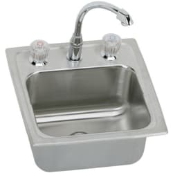 15 Inch Top Mount Single Bowl Stainless Steel Bar Sink Package - Featured View view