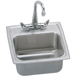 15 Inch Top Mount Single Bowl Stainless Steel Bar Sink Package - Featured View view