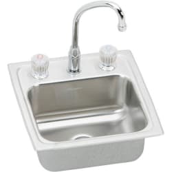 15 Inch Top Mount Single Bowl Stainless Steel Bar Sink Package - Featured View view