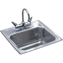 15 Inch Top Mount Single Bowl Stainless Steel Bar Sink Package - Featured View view
