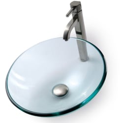 16.5 Inch Clear Glass Vessel Sink Combination  - 16.5 Inch Clear Glass Vessel Sink Combination view